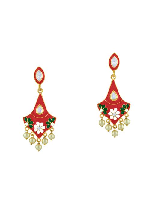 red metal drop earring - 16711453 - Very Small Image - 1
