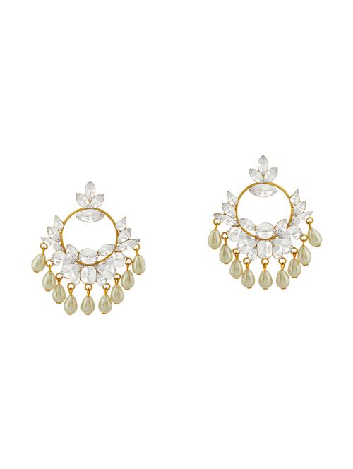white metal chandballi earring - 16711455 - Very Small Image - 1