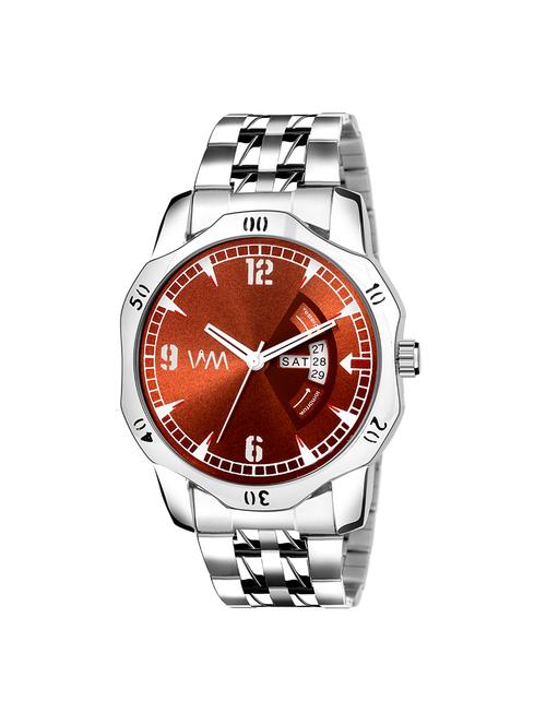 watch me brown day date analog stainless steel watch for men ddwm-118ktd1 - 16725015 - Very Small Image - 1