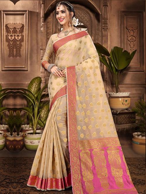 self-design woven saree with blouse - 16736623 - Very Small Image - 1