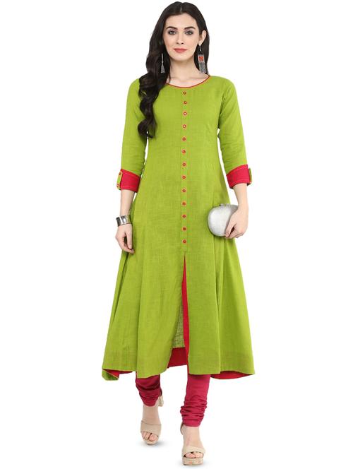 solid flared kurta - 16745287 - Very Small Image - 1
