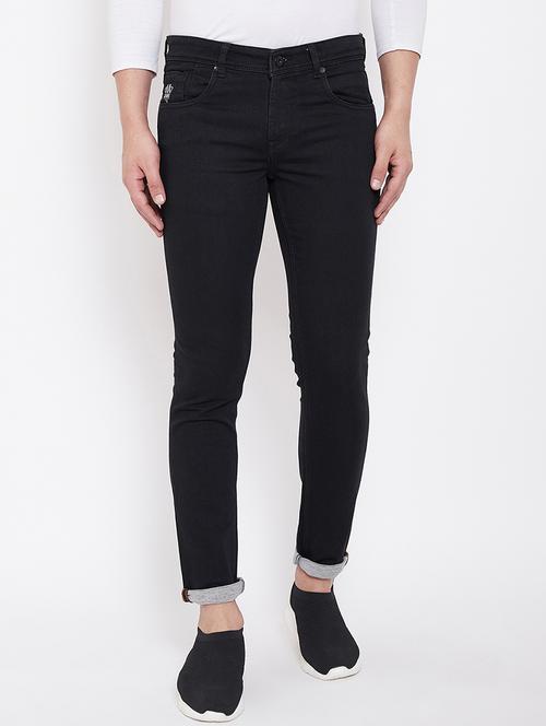 black solid plain denim jeans - 16769252 - Very Small Image - 1