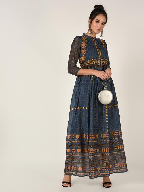printed flared kurta - 16773310 - Very Small Image - 1