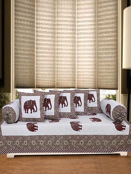 cotton printed diwan (pack of 8) - 16779030 - Very Small Image - 1