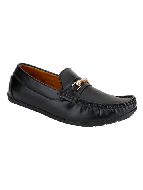 black leatherette slip on loafers - 16829506 - Very Small Image - 1