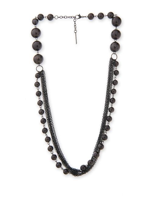 chain reaction- beads and chain neckpiece (metallic) - 16840 - Very Small Image - 1