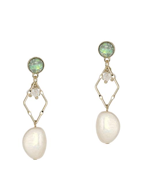 white metal drop earring - 16844127 - Very Small Image - 1