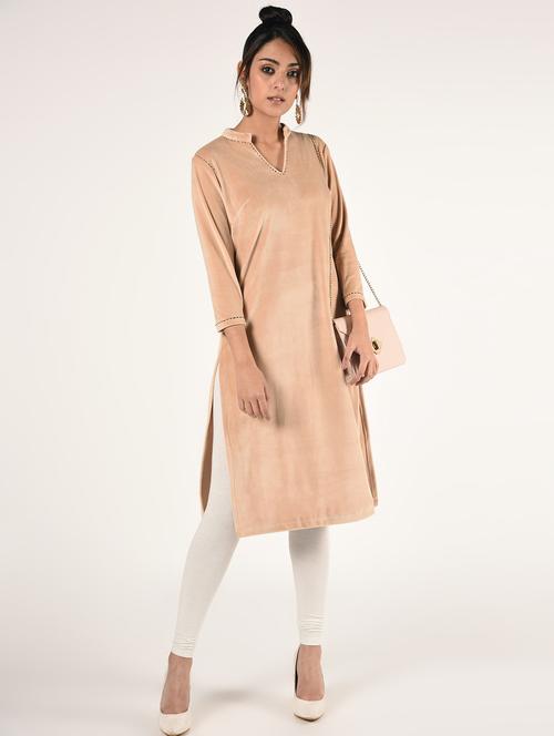 solid straight kurta - 16865790 - Very Small Image - 1