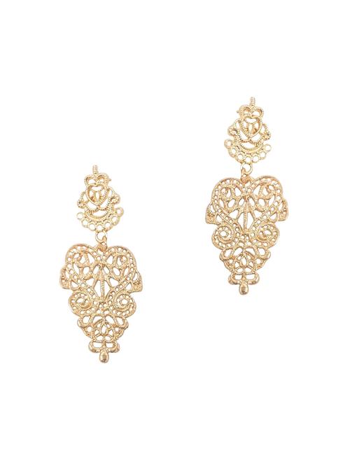gold metal drop earring - 16867001 - Very Small Image - 1