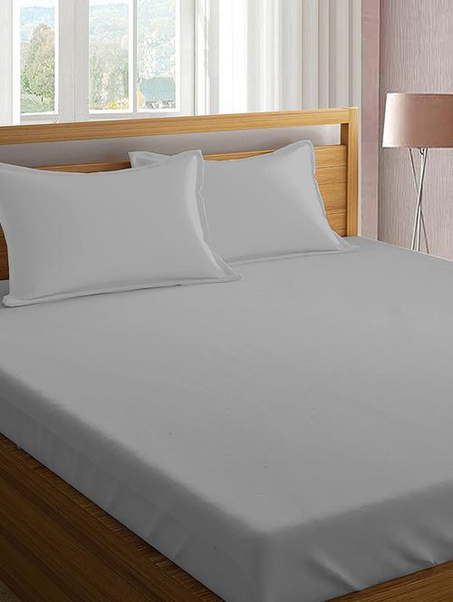 cotton fitted bedsheet king size with 2 pillow covers - 16917506 - Very Small Image - 1