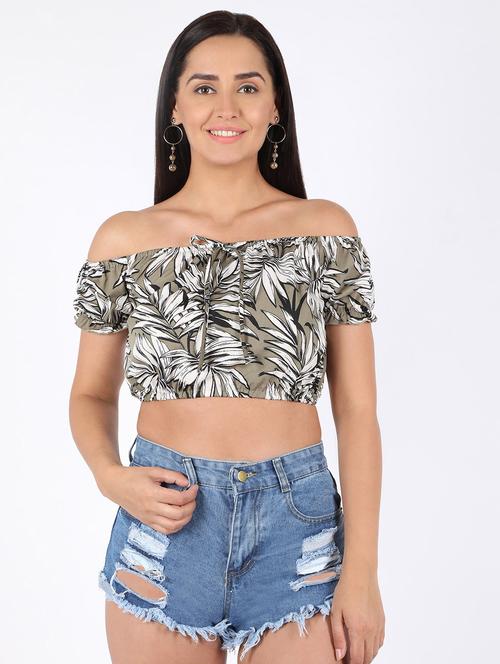 women's crop off shoulder top - 16922550 - Very Small Image - 1