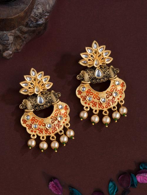 white brass chandballi earring - 16934031 - Very Small Image - 1