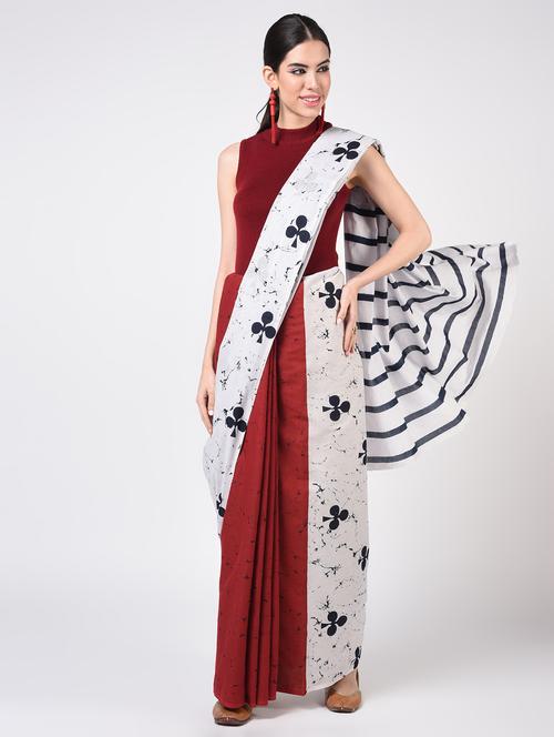 printed woven saree with blouse - 16935026 - Very Small Image - 1