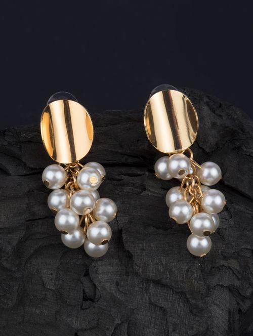 gold metal drop earring - 16936200 - Very Small Image - 1