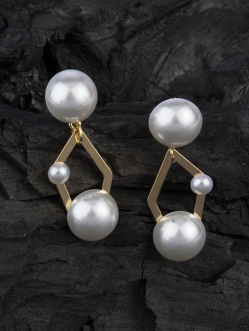 white metal drop earring - 16936246 - Very Small Image - 1