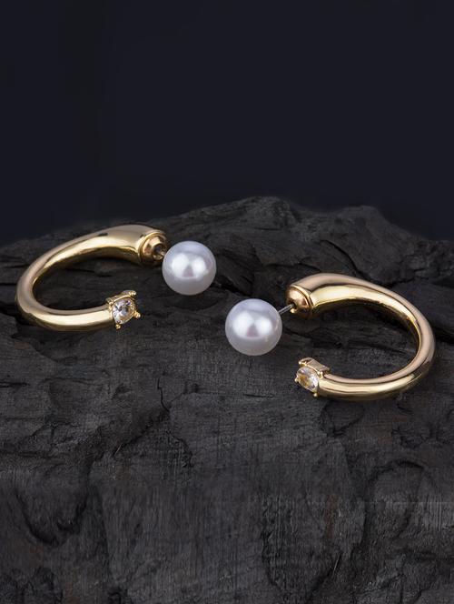 gold metal hoop earring - 16936254 - Very Small Image - 1