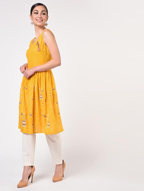 warli print a-line kurta - 16945934 - Very Small Image - 1