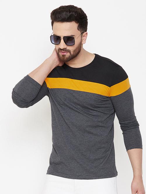 grey color block t-shirt - 16952410 - Very Small Image - 1