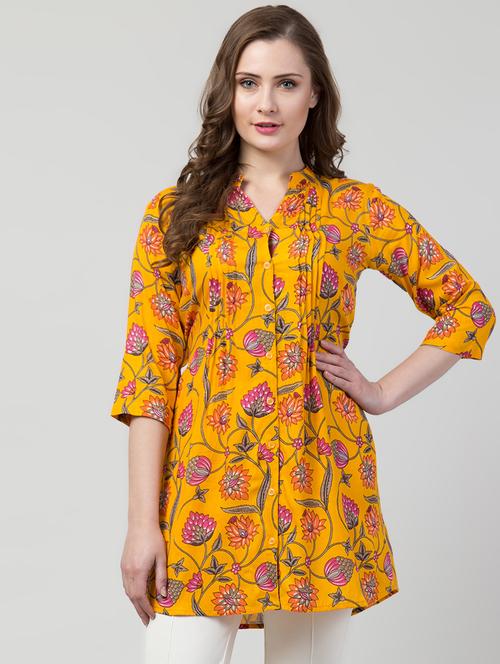 mandarin neck floral tunic - 16981160 - Very Small Image - 1