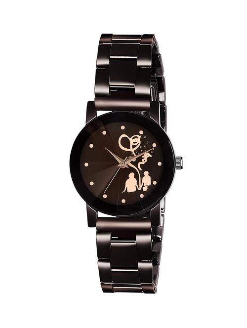 fascinating brown couple dial & metal strap watch for girl's & women's - 16981564 - Very Small Image - 1