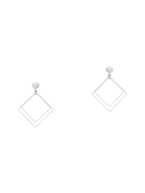 white metal drop earring - 16990945 - Very Small Image - 1