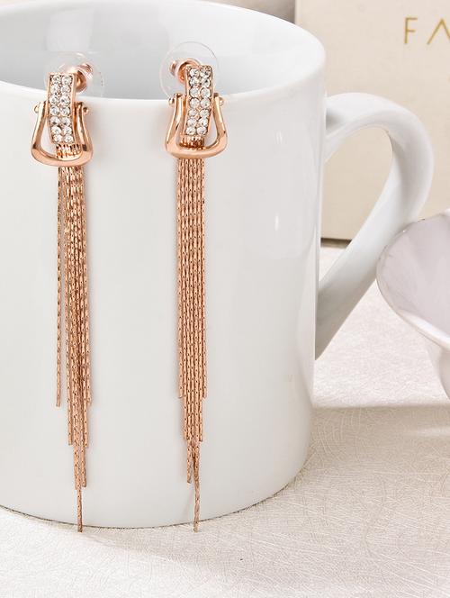 gold metal drop earring - 17001744 - Very Small Image - 1
