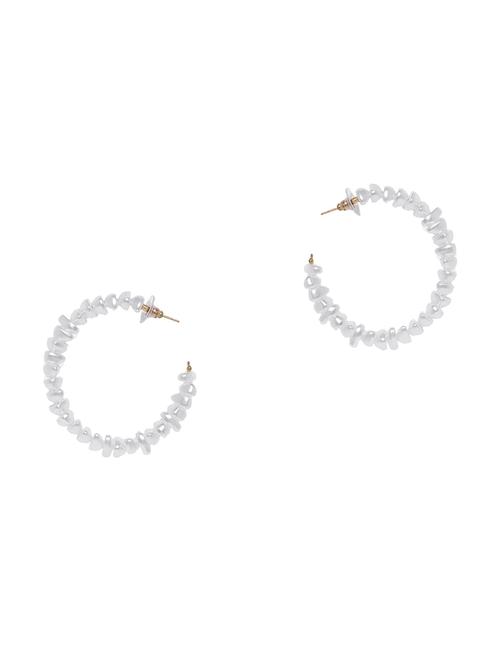 white metal hoop earring - 17011619 - Very Small Image - 1