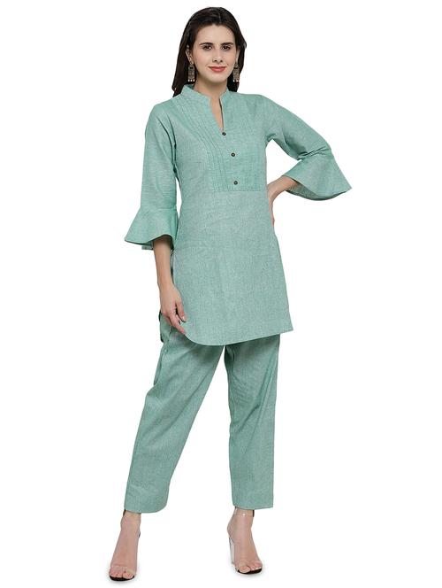 women three quarter sleeve ethnic co-ord set - 17062096 - Very Small Image - 1