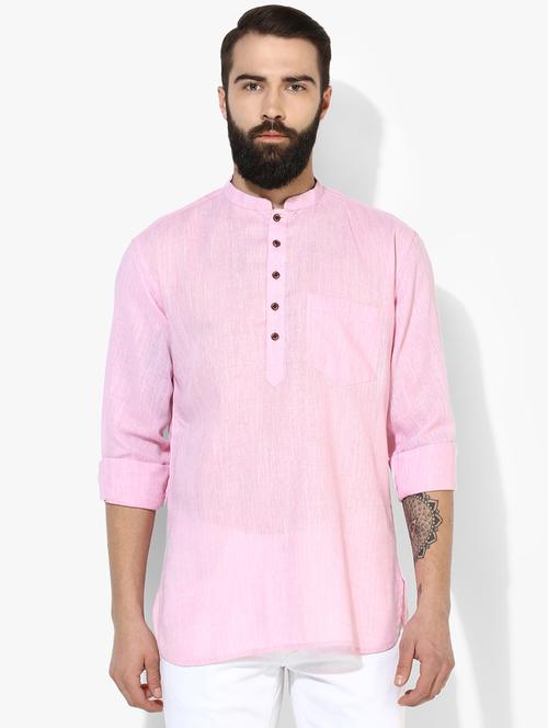 pink cotton short kurta - 17078085 - Very Small Image - 1