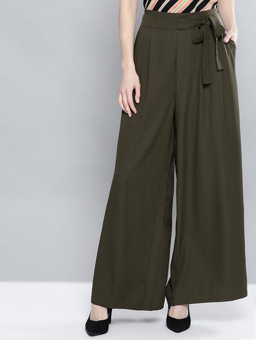 tie front wide leg trouser - 17085236 - Very Small Image - 1