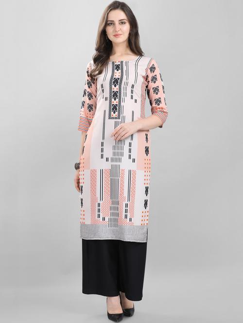 printed straight kurta - 17101303 - Very Small Image - 1