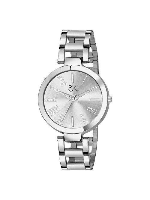 adk~ad-21asilver color analog watch for girls - 17102425 - Very Small Image - 1
