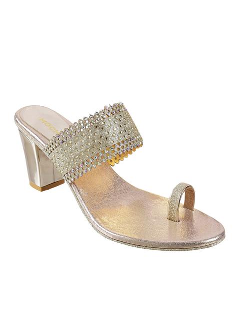 gold synthetic slip on sandals - 17118531 - Very Small Image - 1