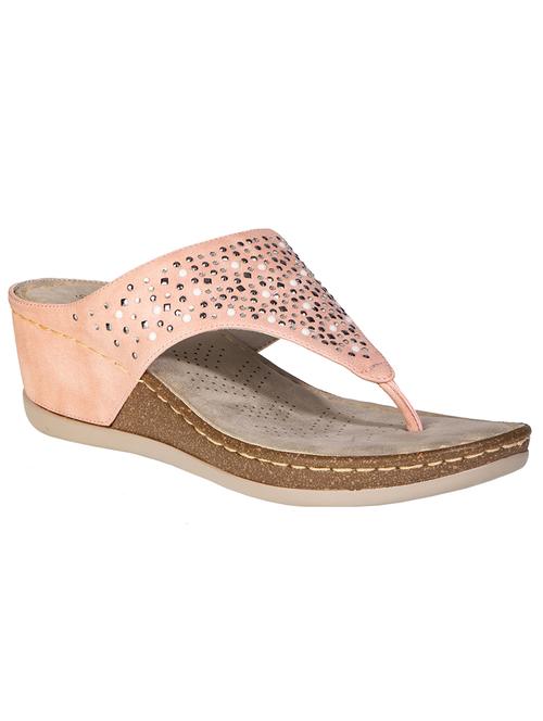 khadim's sharon women pink casual heel sandal - 17140303 - Very Small Image - 1