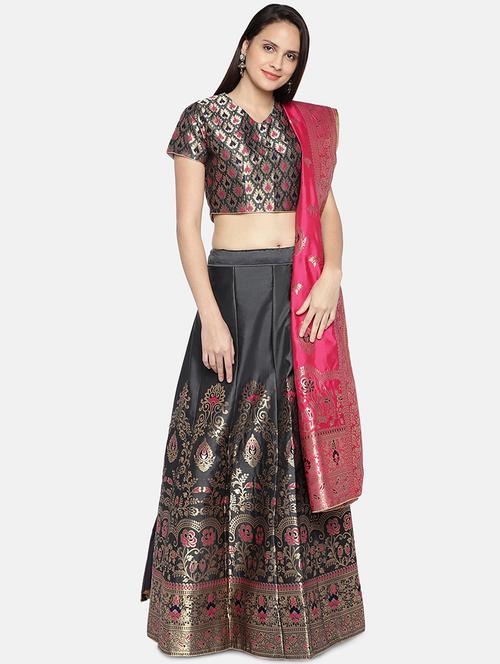 printed panelled lehenga - 17148052 - Very Small Image - 1