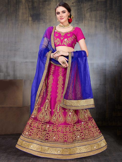 embroidered a-line lehenga - 17205865 - Very Small Image - 1