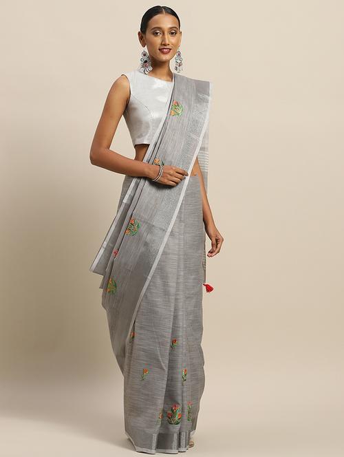embroidered woven saree - 17207324 - Very Small Image - 1