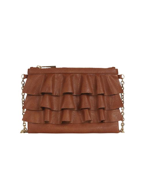 tan leatherette (pu) sling bag - 17216163 - Very Small Image - 1
