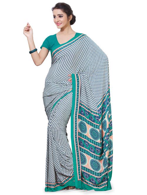 bordered printed saree - 17225037 - Very Small Image - 1