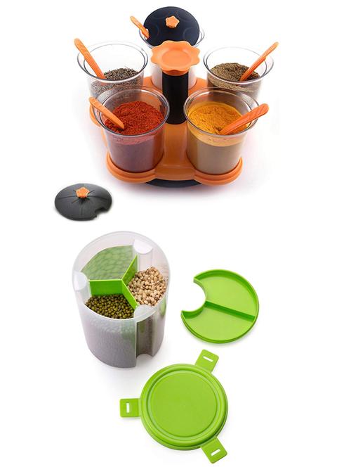 multipurpose pickle aachar with 3 in 1 airtight container combo set pack of 2 - 17271332 - Very Small Image - 1