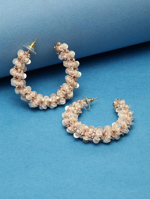 beige metal drop earring - 17289356 - Very Small Image - 1