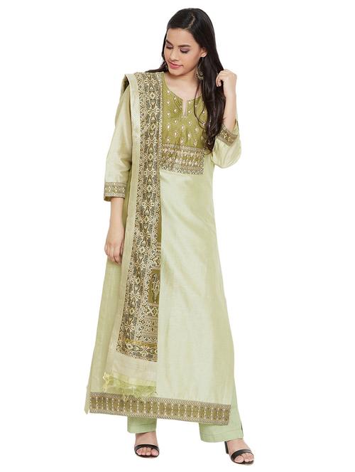 printed unstitched palazzo suit - 17344824 - Very Small Image - 1
