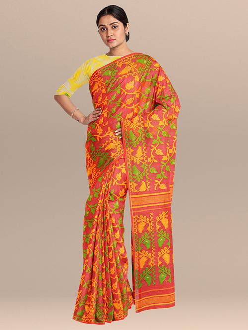 women's self design red colored saree - 17346859 - Very Small Image - 1