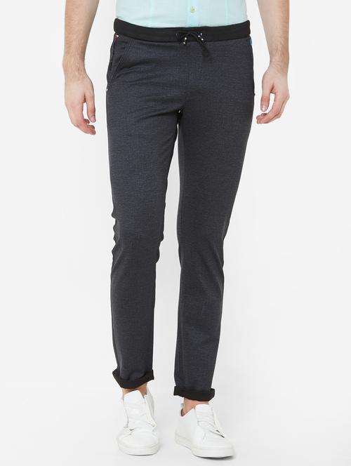 navy blue solid chinos - 17363097 - Very Small Image - 1