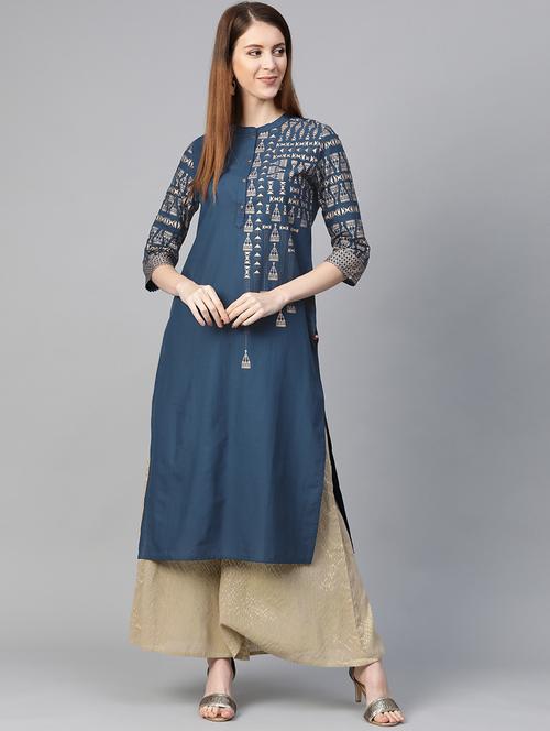 geometric print straight kurta - 17380740 - Very Small Image - 1
