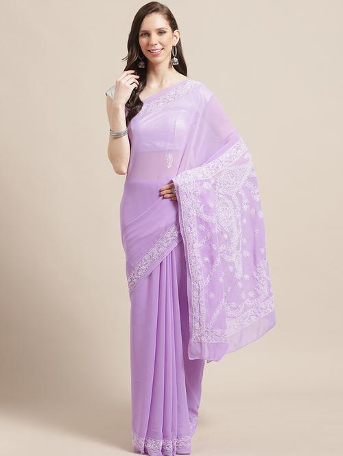 women's embroidered saree with blouse - 17395659 - Very Small Image - 1