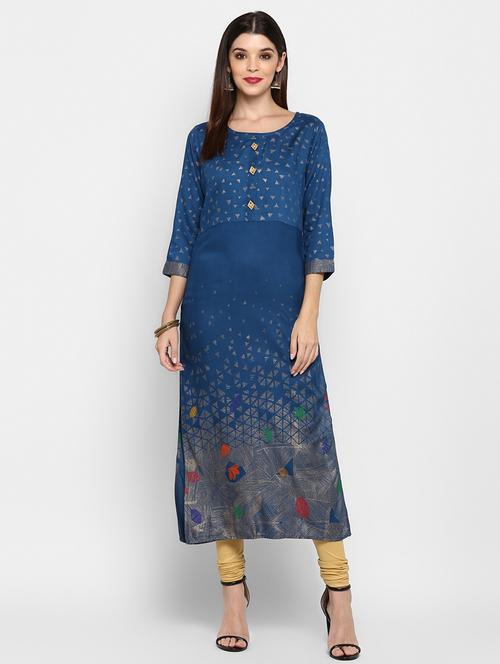women's straight kurta - 17459385 - Very Small Image - 1