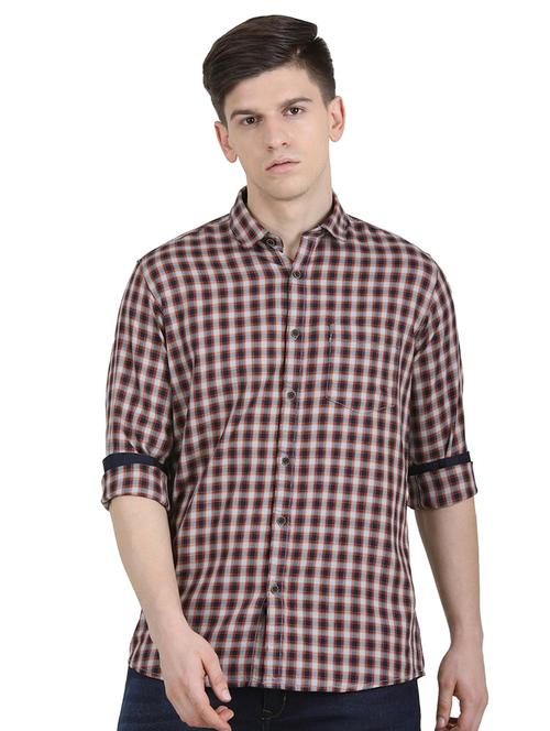 grey checkered casual shirt - 17471308 - Very Small Image - 1