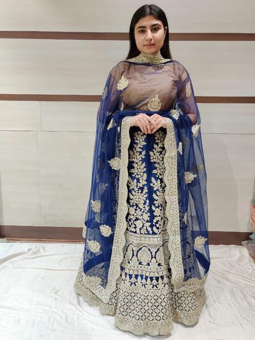 blue embroidered lehenga - 17494905 - Very Small Image - 1