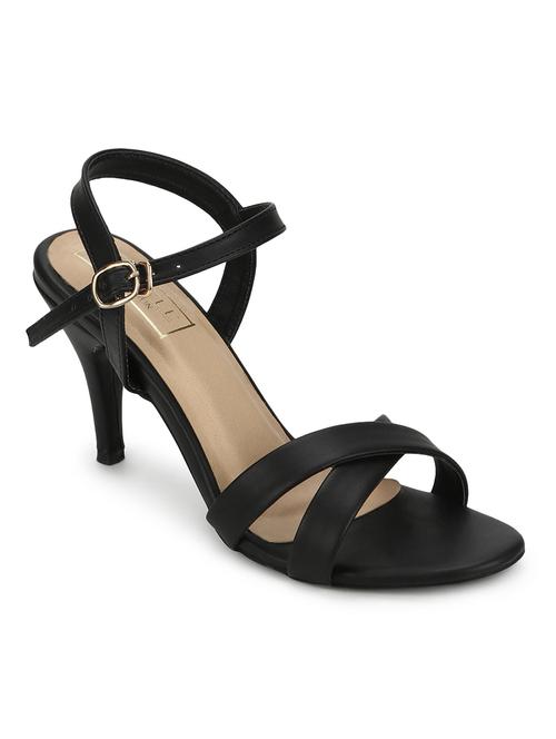 black pu ankle strap sandals - 17526409 - Very Small Image - 1